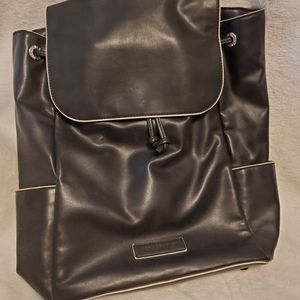 Vera Bradley Faux Leather Drawstring Backpack Black